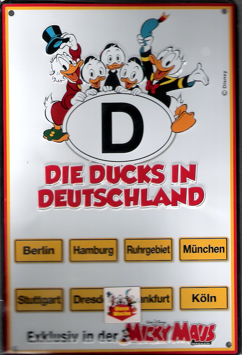 Die Ducks in Deutschland Blechschild mit Magnet (Aboprämie)