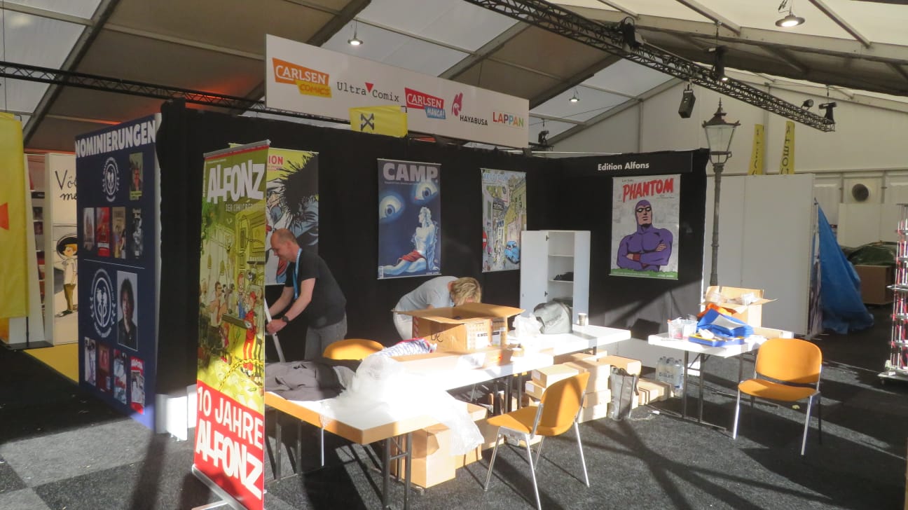 Der ALFONZ-Stand beim diesjährigen Comic-Salon in Halle A.