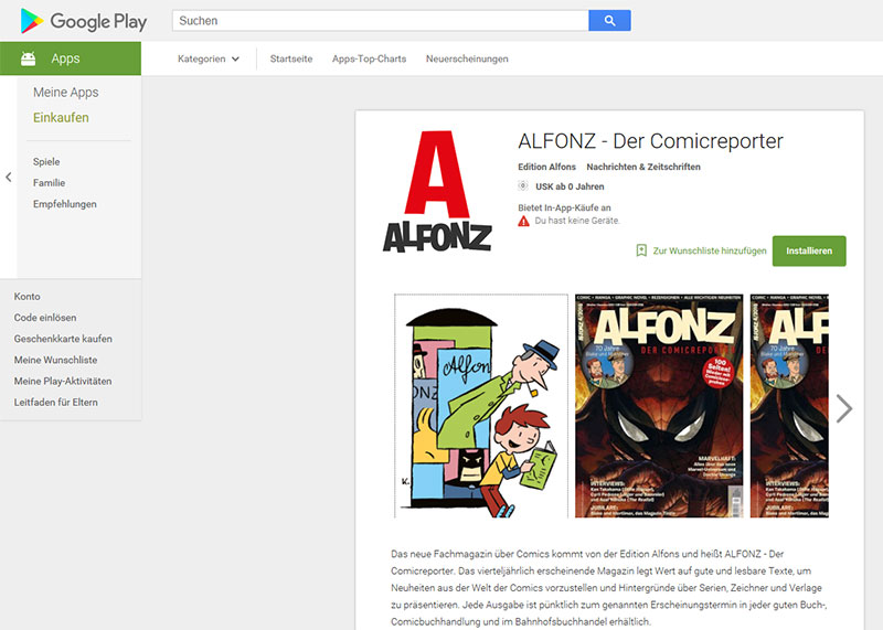 ALFONZ im App-Store von Google Play