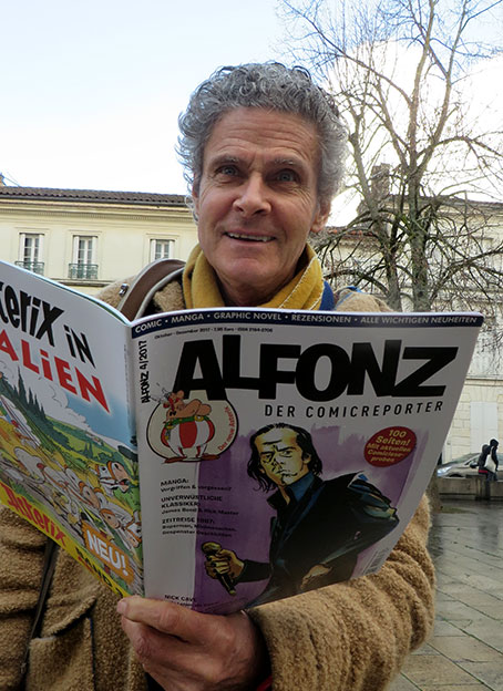 Cosey liest ALFONZ. Foto © 2018 Edition Alfons