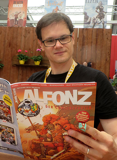 Thilo Krapp liest ALFONZ. Foto © 2018 Edition Alfons