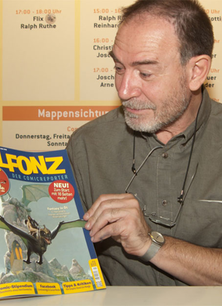 Lorenzo Mattotti liest ALFONZ! Foto © 2012 Uwe Zimmermann