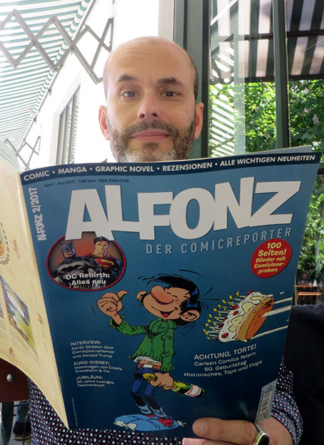 Hervé Tanquerelle liest ALFONZ. Foto © 2017 Edition Alfons