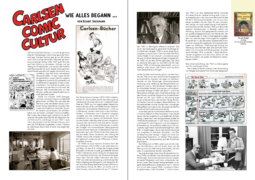 Doppelseite aus dem Dossier »Ein halbes Jahrhundert Carlsen Comics«