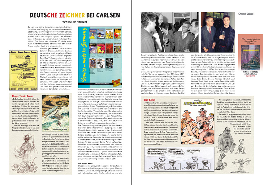 Doppelseite aus dem Dossier »Ein halbes Jahrhundert Carlsen Comics«